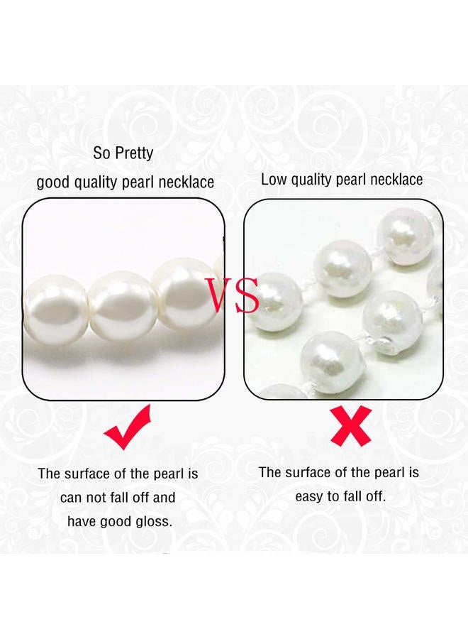 Aisansty Long Pearl Necklace for Women Layered Cream White Faux Pearl Beads Strand Necklace Costume Jewelry,Diameter Pearl 8MM,69",Christmas Jewelry for Women - Image 5